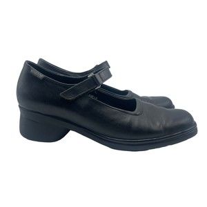 Mephisto Womens Air Jet Black Leather Mary Jane Comfort Shoes Hook Loop Size 11